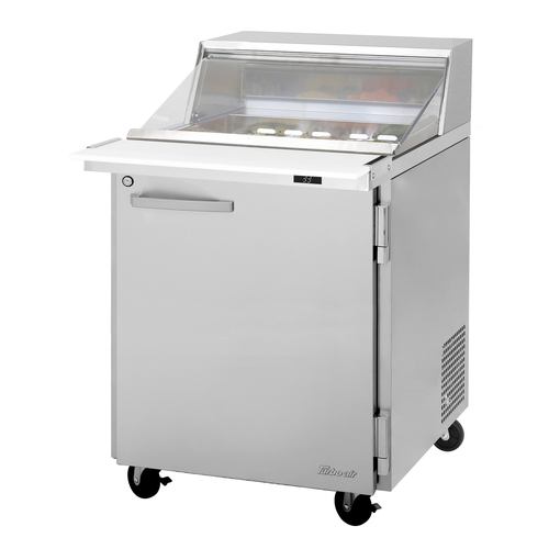 Turbo Air PST-28-12-N-CL PRO Series Mega Top Sandwich Salad Prep Table with Clear Lid 8 cu ft 12 Pan Capacity
