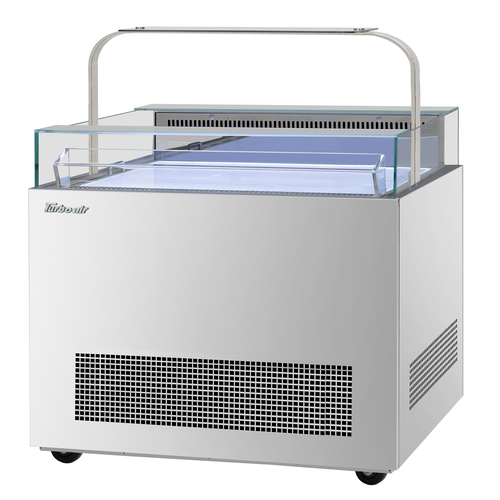 Turbo Air TOS-40NN-D-S Open Display Sandwich and Cheese Merchandiser with Glass Sneeze Guard 40 Inch Width