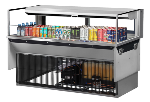 Turbo Air TOM-60L-UFD-S-1SI-N Drop-In Horizontal Open Display Case 8 cu ft Self-Contained Refrigeration