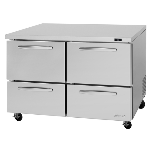 Turbo Air PUR-48-D4-N PRO Series Undercounter Refrigerator 12.2 cu ft capacity stainless steel self-cleaning condenser