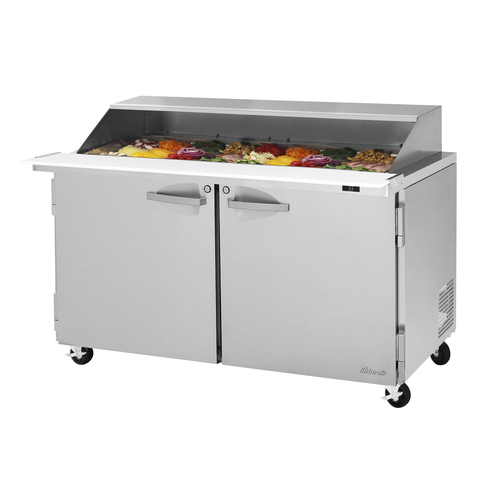 Turbo Air PST-60-24-N-SL PRO Series Mega Top Sandwich Salad Prep Table 24 Pan 19 Cu Ft Stainless Steel
