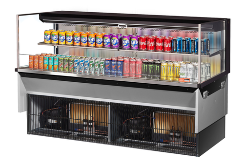 Turbo Air TOM-72L-UF-WB2SI-N Drop-In Horizontal Open Display Case 15.8 cu ft Self-Contained Refrigeration