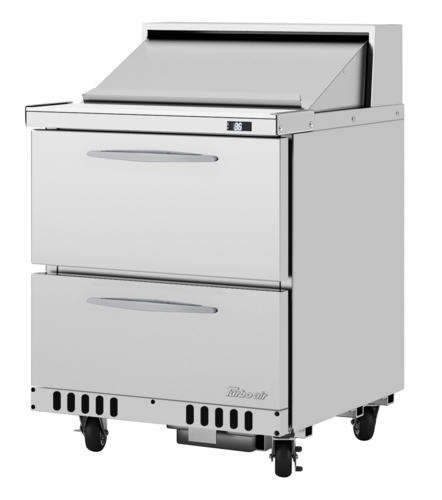 Turbo Air PST-28-D2-FB-N PRO Series Sandwich Salad Prep Table 6.5 cu ft Stainless Steel 2 Drawers Self Cleaning