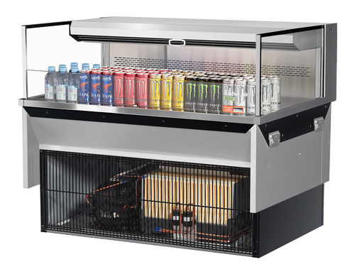 Turbo Air TOM-48L-UF-S-1SI-N Drop-In Horizontal Open Display Case Low Profile 6.3 cu ft Capacity Self-Contained Refrigeration