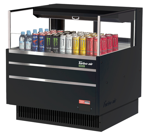 Turbo Air TOM-36L-UFD-WB1S-N Horizontal Open Display Merchandiser 4.6 cu ft Self Contained Refrigeration