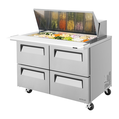 Turbo Air TST-48SD-18-D4-N Super Deluxe Sandwich Salad Mega Top Unit 15 cu ft Stainless Steel 18 Pan Opening