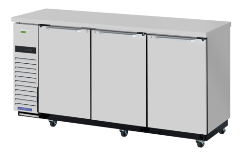 Turbo Air TBB-24-72SSD-N6 Super Deluxe Narrow Back Bar Cooler 73 inch Solid Doors 20.62 cu ft Stainless Steel