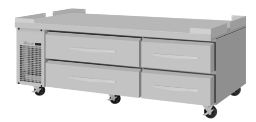 Turbo Air PRCBE-72R-N-FT PRO Series Refrigerated Chef Base 72 inch with Stainless Steel Drawers and Digital Display