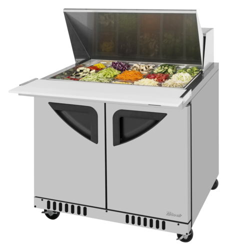 Turbo Air TST-36SD-15-FB-N Super Deluxe Sandwich Salad Mega Top Unit Stainless Steel 15 Pan 8.8 Cu Ft