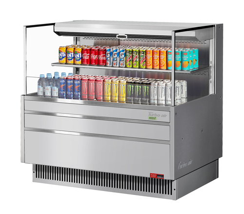 Turbo Air TOM-48L-UF-S-2S-N Horizontal Open Display Merchandiser 10.2 cu ft Low Profile Self Contained Refrigeration