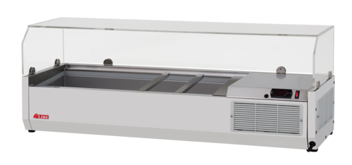 Turbo Air CTST-1200G-13-N E-Line Countertop Salad Table with Clear Hood and Self-Contained Refrigeration