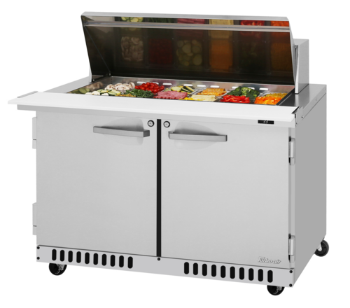 Turbo Air PST-48-18-FB-N PRO Series Mega Top Sandwich Salad Prep Table 48 inch Stainless Steel 11.1 cu ft