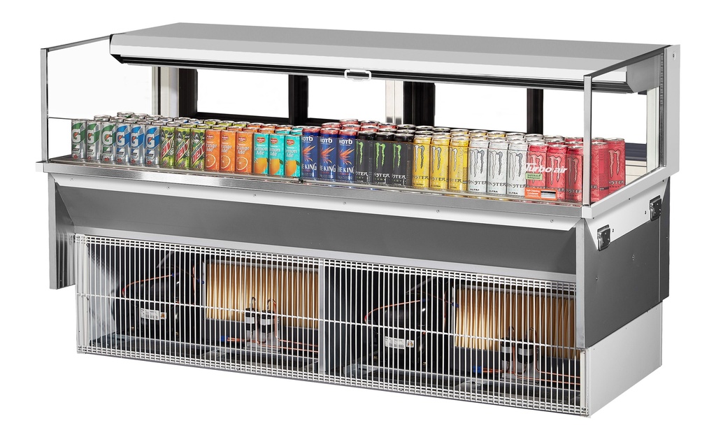 Turbo Air TOM-72L-UFD-WB1SI-N Drop-In Horizontal Open Display Case 9.7 cu ft Self-Contained Refrigeration