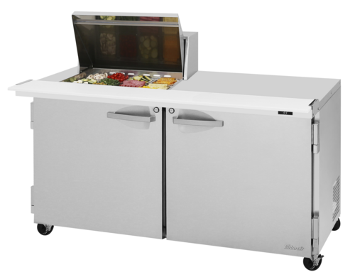 Turbo Air PST-60-12M-N-LW PRO Series Sandwich Salad Mega Prep Work Station Two Section 60 Inch 19 Cu Ft