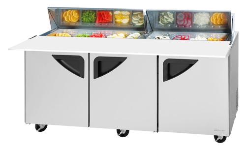 Turbo Air TST-72SD-18-N Super Deluxe Sandwich Salad Unit 72 inch Stainless Steel 23 cu ft Self Cleaning Condenser