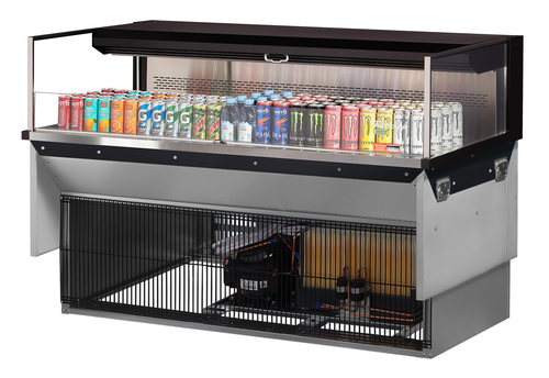 Turbo Air TOM-60L-UF-WB1SI-N Drop-In Horizontal Open Display Case 8 cu ft Self-Contained Refrigeration