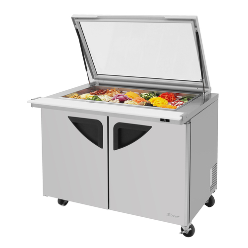 Turbo Air TST-48SD-18-N-GL Super Deluxe Sandwich Salad Mega Top Unit 15 cu ft Stainless Steel 18 Pan Opening