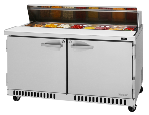 Turbo Air PST-60-FB-N PRO Series Sandwich Salad Prep Table Front Breathing 60 Inch 14.8 Cu Ft Stainless Steel