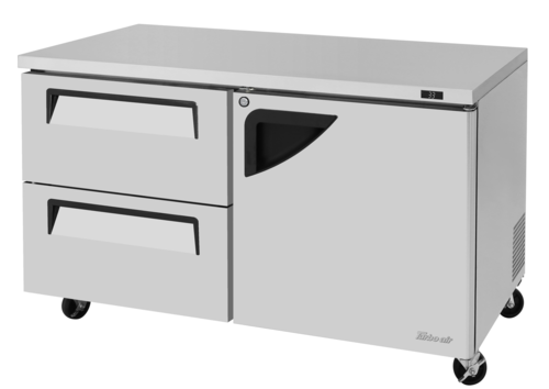 Turbo Air TUR-60SD-D2R-N Super Deluxe Series Undercounter Refrigerator 60-1/4 inch 17.2 cu ft Self Cleaning Condenser