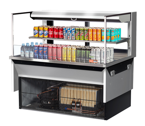 Turbo Air TOM-48L-UFD-S-2SI-N Drop-In Horizontal Open Display Case 10.2 cu ft Self-Contained Refrigeration