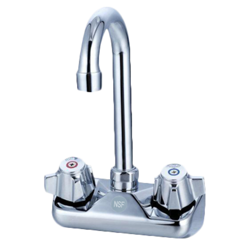 Turbo Air CD-804L Hand Sink Faucet Wall Mount 3-1/2 Inch Swing Gooseneck 4 Inch OC Lead Free NSF