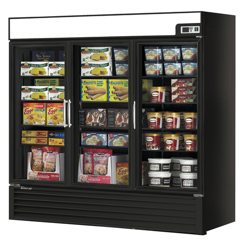 Turbo Air TGF-72FAB-N Glass Door Merchandiser Swing Door Freezer Three Section 58.45 Cu Ft Capacity