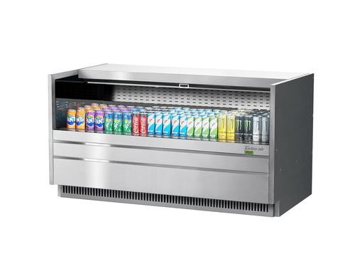Turbo Air TOM-60UC-S-N Drop-In Horizontal Open Display Case 60 inch Low Profile 8.6 cu ft Capacity Stainless Steel