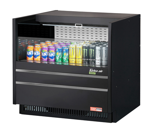 Turbo Air TOM-36UC-WB-N Drop-In Horizontal Open Display Case 5.0 cu ft Capacity Stainless Steel Interior