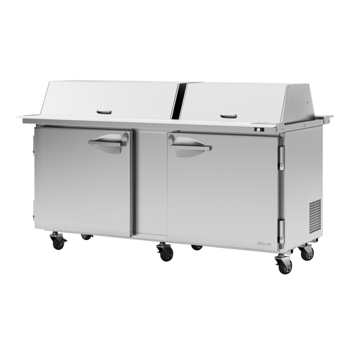 Turbo Air PST-72-30-N-DS PRO Series Mega Top Sandwich Salad Prep Table Dual Sided Lids 72 Inch