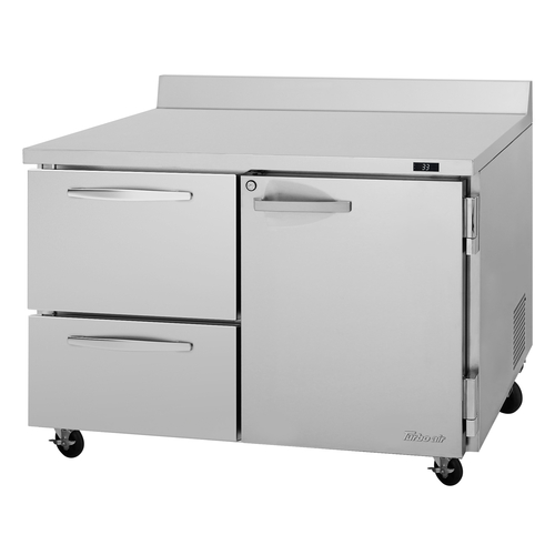 Turbo Air PWR-48-D2R(L)-N PRO Series Worktop Refrigerator 12.2 cu.ft. capacity self-contained refrigeration stainless steel