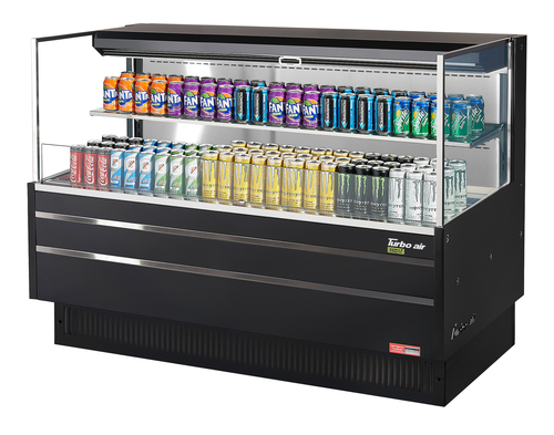 Turbo Air TOM-60L-UF-WB2S-N Horizontal Open Display Merchandiser 13 cu ft Low Profile Self Contained Refrigeration