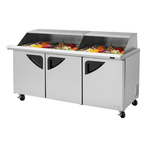 Turbo Air TST-72SD-30-N-SL Super Deluxe Sandwich Salad Mega Top Unit 72 inch Stainless Steel 30 Pan Capacity