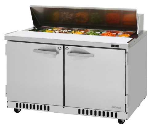 Turbo Air PST-48-FB-N PRO Series Sandwich Salad Prep Table Front Breathing 48 Inch 11 Cu Ft Stainless Steel