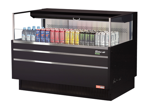 Turbo Air TOM-48L-UF-WB1S-N Horizontal Open Display Merchandiser 6.3 cu ft Capacity Self Cleaning Condenser