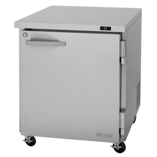 Turbo Air PUR-28-N PRO Series Undercounter Refrigerator 6.8 cu ft Solid Door Stainless Steel Interior and Exterior