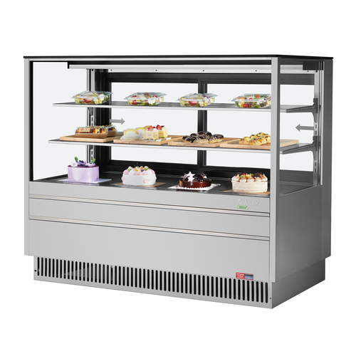 Turbo Air TCGB-60UF-S-N Refrigerated Display Case 19.4 cu.ft Capacity Stainless Steel Sliding Doors LED Lighting