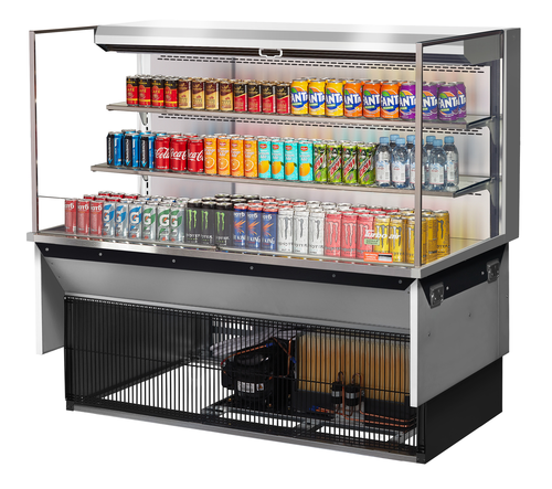 Turbo Air TOM-60L-UF-S-3SI-N Drop-In Horizontal Open Display Case 19.3 cu ft Self-Contained Refrigeration