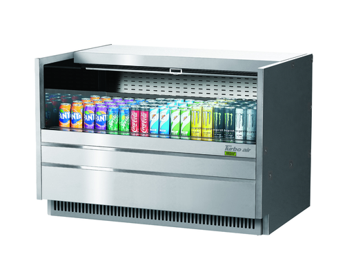 Turbo Air TOM-48UC-S-N Drop-In Horizontal Open Display Case 6.8 cu ft Capacity Stainless Steel 115V