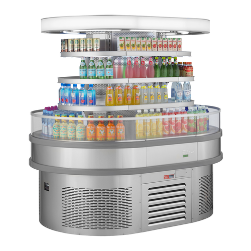 Turbo Air TIOM-20RSRS-N Island Display Refrigerated Merchandiser 19.2 cu ft 48W x 67D x 65H Self-Serve Unit