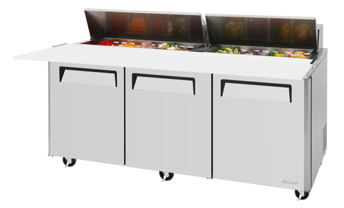 Turbo Air MST-72-18-N M3 Series Sandwich Salad Unit 72 Inch Three Section Stainless Steel Refrigerated Prep Table