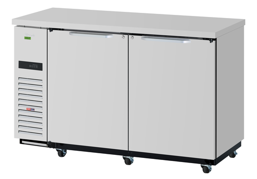 Turbo Air TBB-24-60SSD-N6 Super Deluxe Narrow Back Bar Cooler 61 inch Solid Doors Energy Star Certified