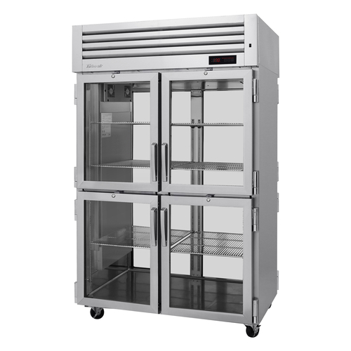 Turbo Air PRO-50-4H-G-PT PRO Series Heated Cabinet Pass-Thru Two-Section 48.7 Cu Ft with Glass Doors and Digital Control