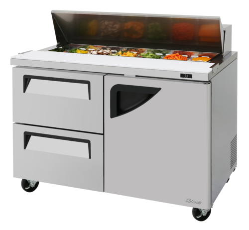 Turbo Air TST-48SD-D2R-N Super Deluxe Sandwich Salad Unit 48 inch Stainless Steel 15 cu ft Refrigeration System