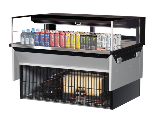 Turbo Air TOM-48L-UFD-WB1SI-N Drop-In Horizontal Open Display Case 6.3 cu ft Capacity Self-Contained Refrigeration