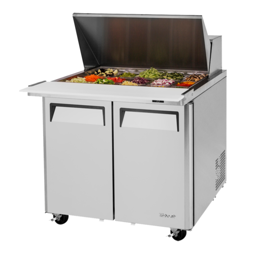 Turbo Air MST-36-15-N6 M3 Series Sandwich Salad Mega Top Unit 15 Pan with Self Cleaning Condenser and LED Lighting