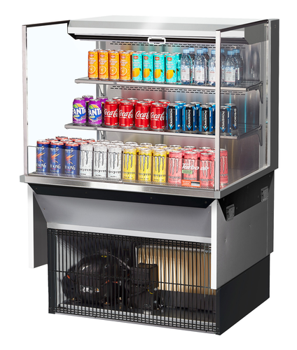Turbo Air TOM-36L-UF-S-3SI-N Drop-In Horizontal Open Display Case 11.1 cu ft Self-Contained Refrigeration