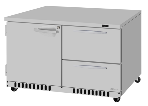 Turbo Air PUR-48-D2R(L)-FB-N PRO Series Undercounter Refrigerator 11.1 cu ft Front Breathing 48 inch Solid Door