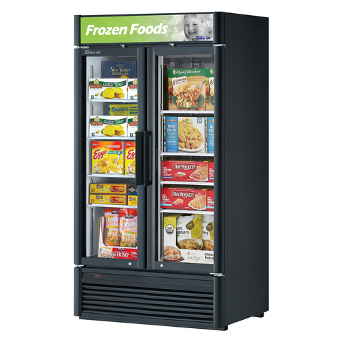 Turbo Air TGF-35SD-N Super Deluxe Glass Merchandiser Freezer 28.44 cu ft Self Cleaning Condenser 2 Section
