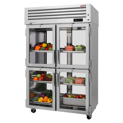 Turbo Air PRO-50-4R-GS-PT-N Pass-Thru Refrigerator 53.47 cu ft Two Section with Glass and Solid Doors