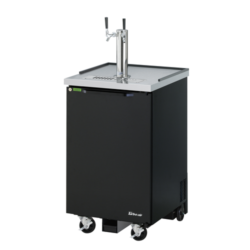 Turbo Air TBD-1SBD-N6 Super Deluxe Beer Dispenser 1/2 Barrel Capacity Stainless Steel Countertop Double Faucet